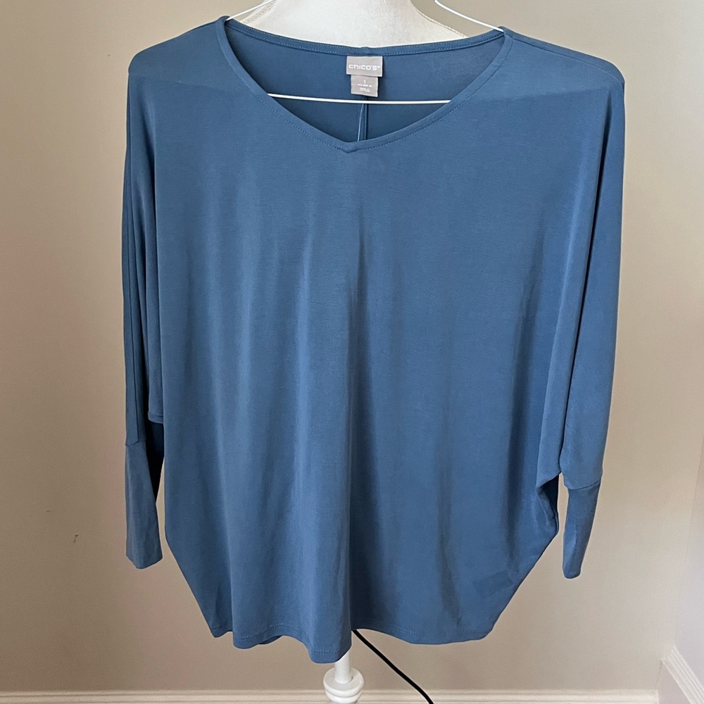 Chicos Dusty Blue Top- 1/ M